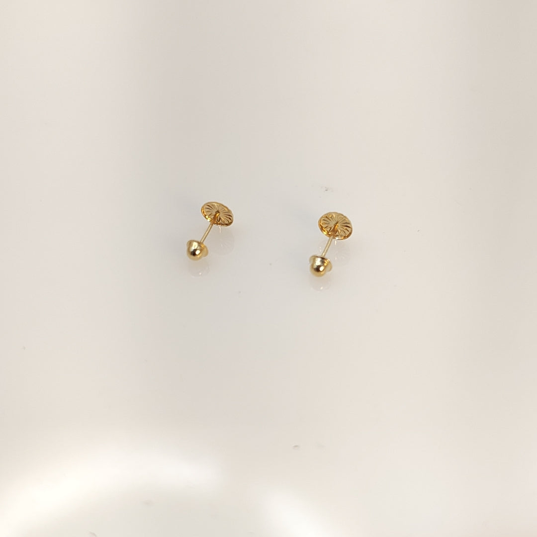 BROQUELES BROQUEL FIG BOTON RAYADO 14K 0.1577 GR (NUEVO)
