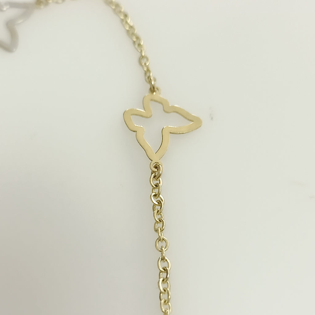 PULSERA ESPECIAL C MARIPOSAS 14K 18 CM 1.7 GR (NUEVO)