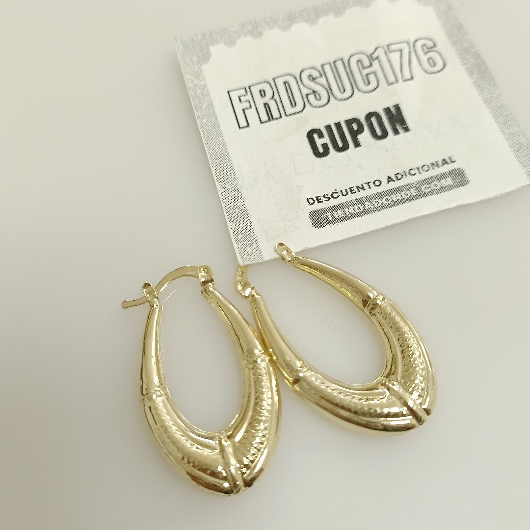 ARETES ARRACADAS ESTRIADAS 14K 2.6 GR (NUEVO)