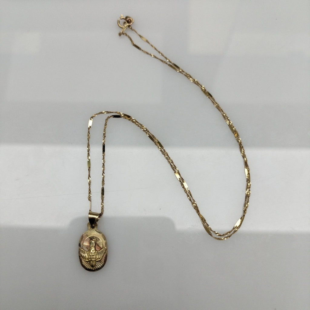 CADENA, MEDALLA RELIGIOSA ORO 14 K 1.6 GRMS (SEMINUEVO)