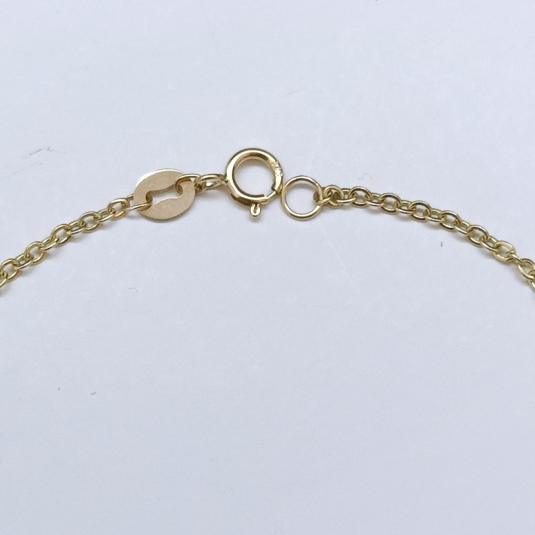 PULSERA TEJIDO ESPECIAL FIG CORAZONES 14K 18 CM 1.3 GR (NUEVO)