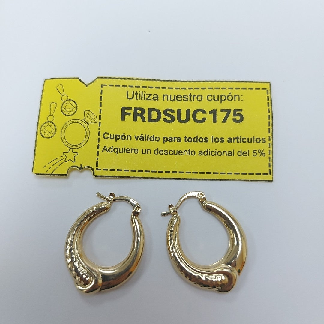 ARETES ARRACADAS ENTRELAZADAS 14K 2.5 GR (NUEVO)