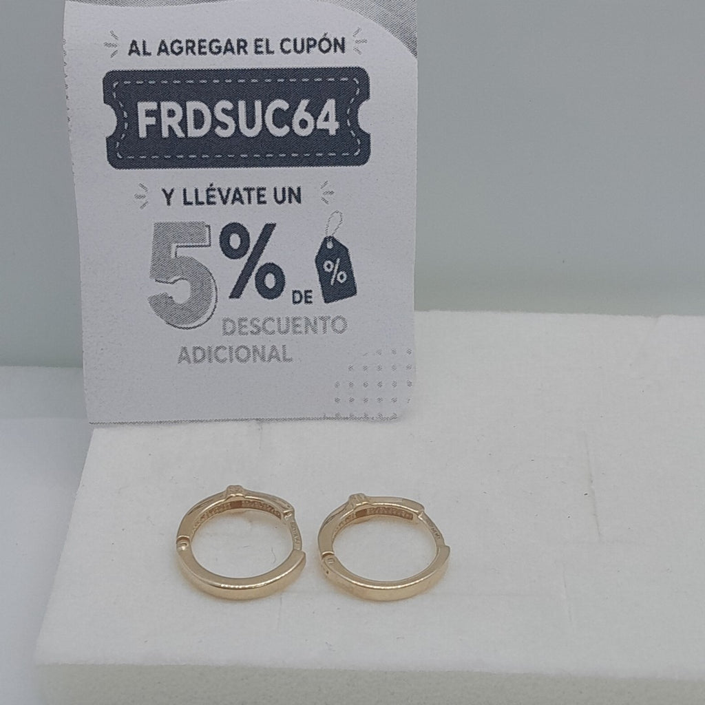 ARETES HUGGIES C CIRCONIA 14K 1.8 GR (NUEVO)