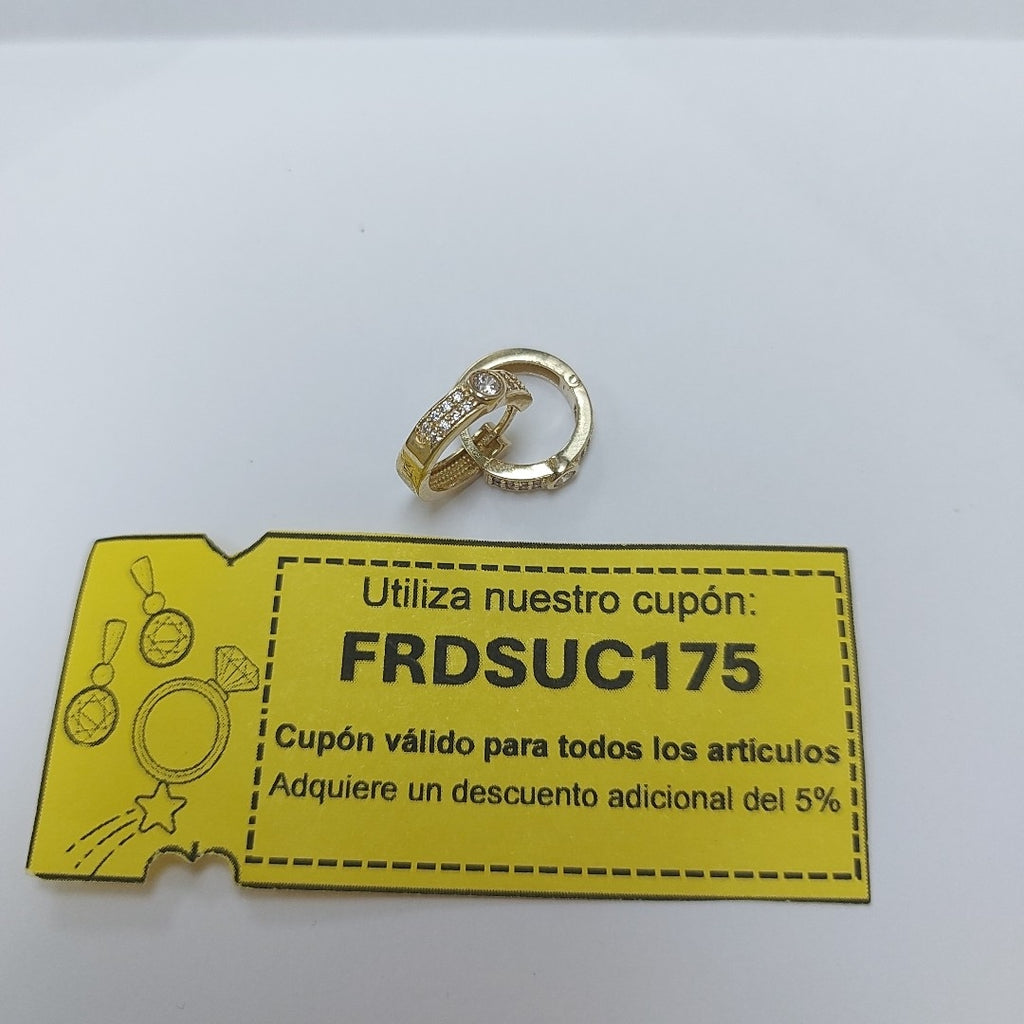 ARETES ARRACADAS C CIRCONIAS 10K 2.6 GR (NUEVO)