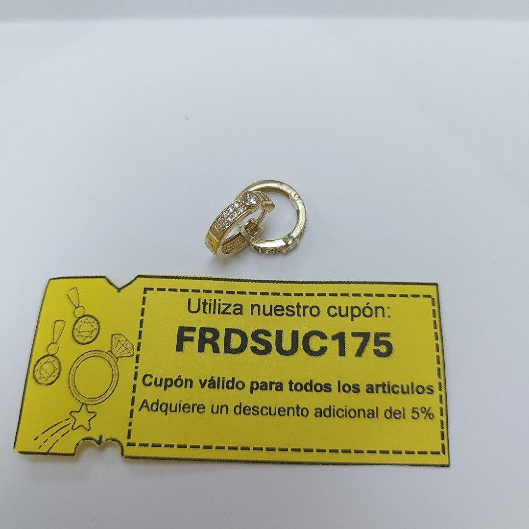 ARETES ARRACADAS C CIRCONIAS 10K 2.6 GR (NUEVO)