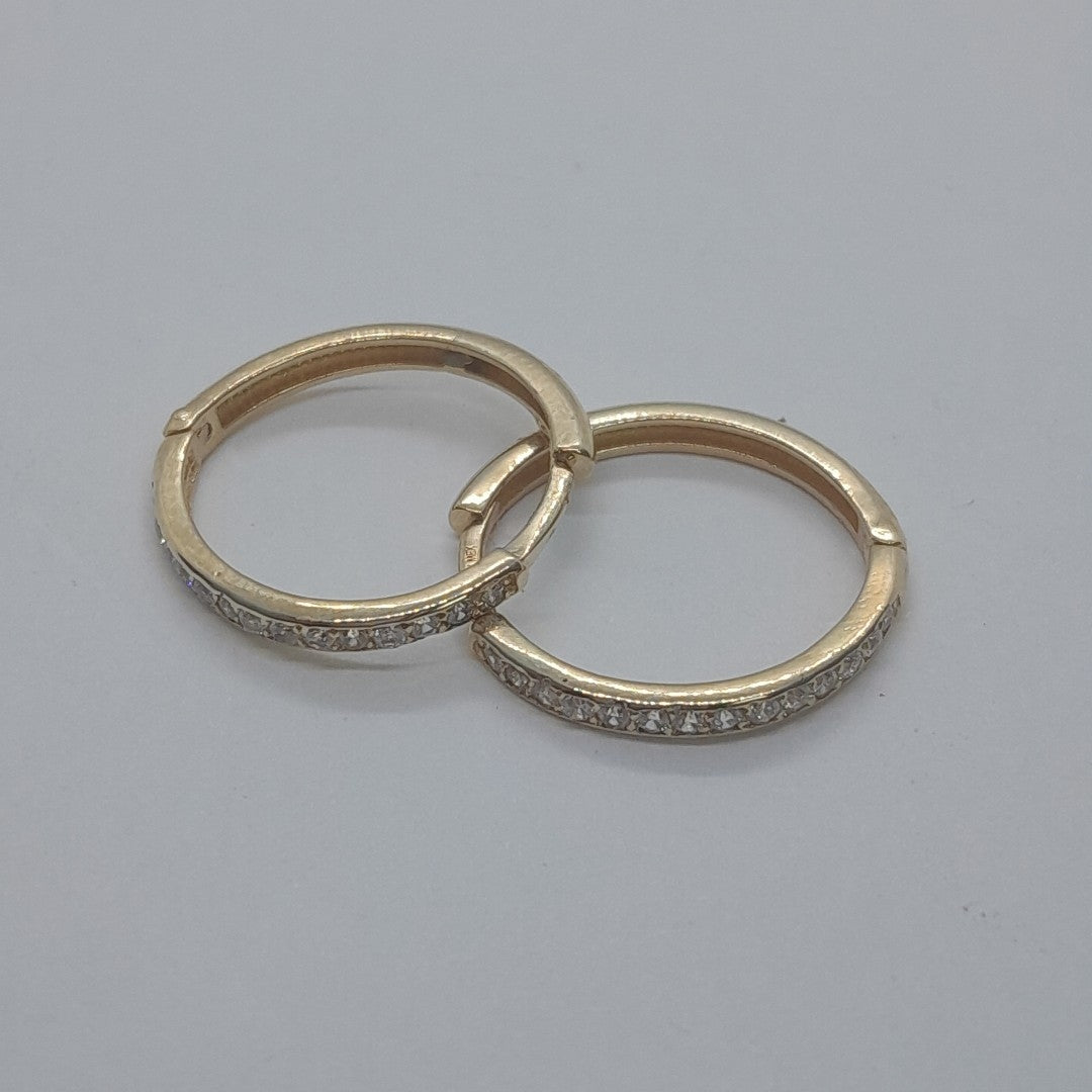 ARETES ARRACADAS C CIRCONIAS 14K 2 GR (NUEVO)