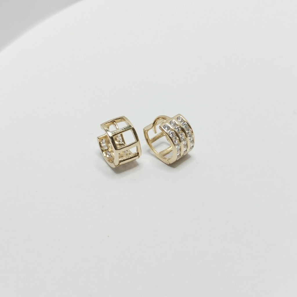ARETES HUGGIES C CIRCONIA 14K 2.1 GR (NUEVO)