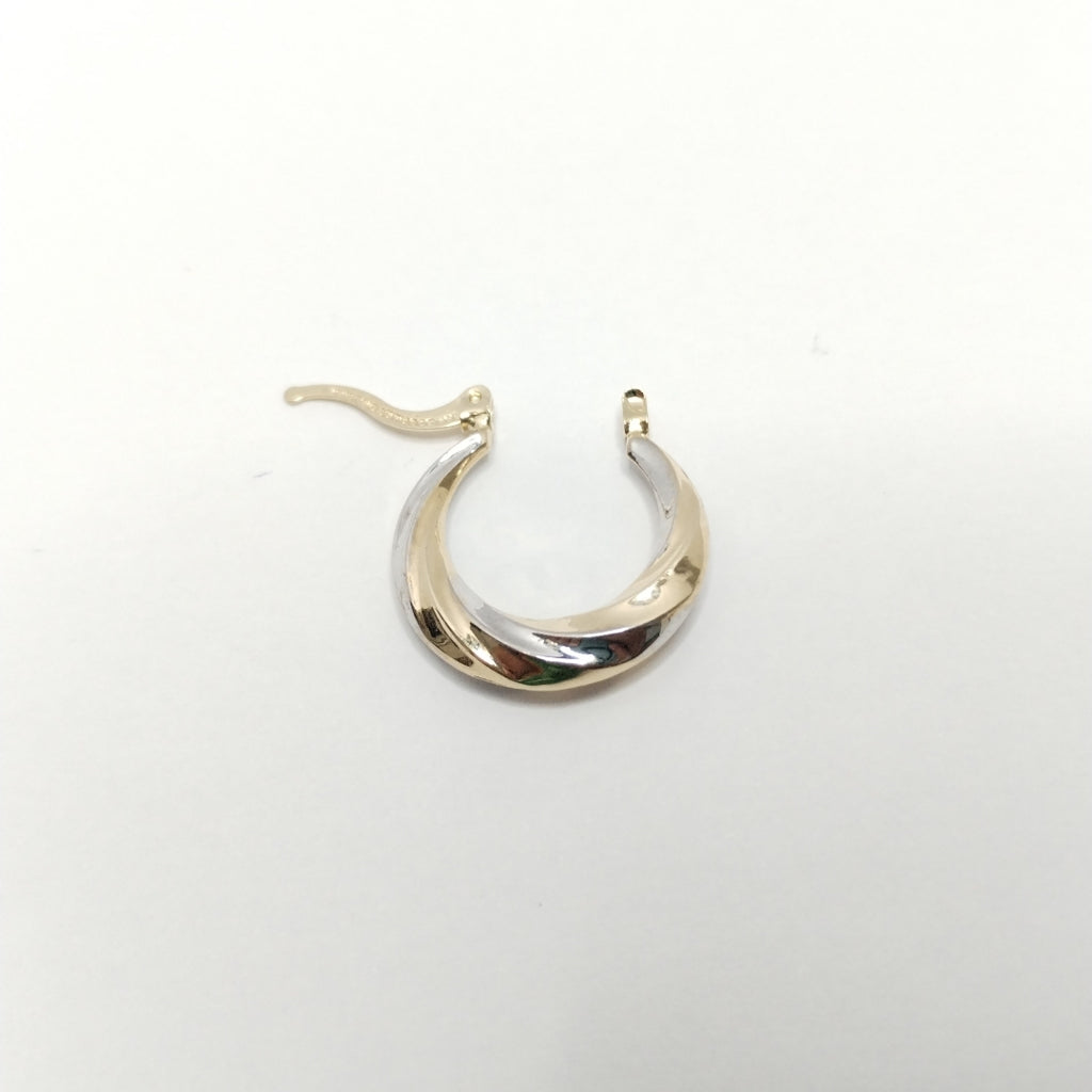 ARETES TEJIDO ARRACADA TRENZADA COMBINADA 14K 1.8 GR (NUEVO)