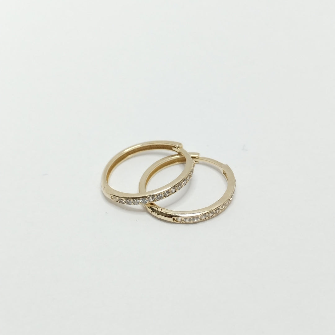ARETES ARRACADAS C CIRCONIAS 14K 1.8 GR (NUEVO)