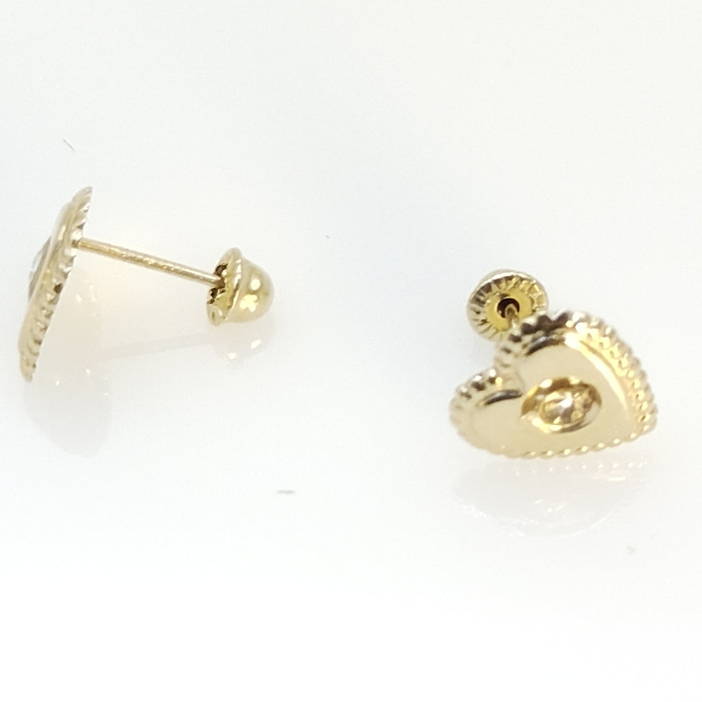 BROQUELES BROQUEL FIG CORAZON C CIRCONIA 14K 0.2614 GR (NUEVO)