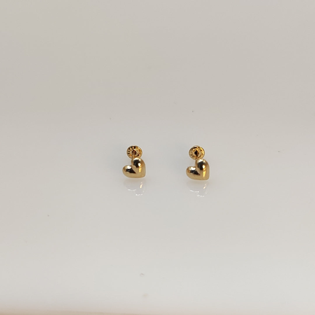 BROQUELES BROQUEL FIG CORAZON LISO 14K 0.1987 GR (NUEVO)