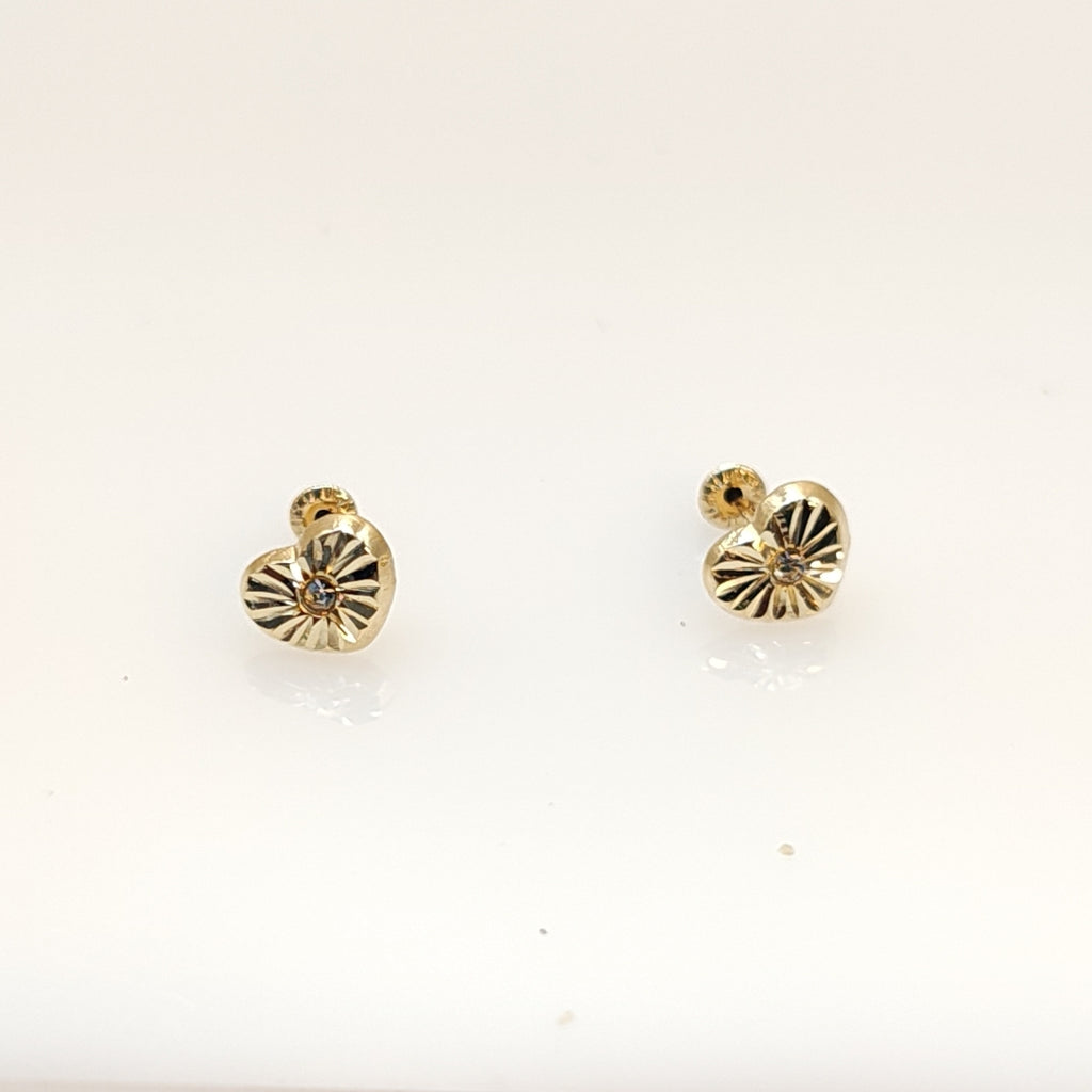 BROQUELES BROQUEL FIG CORAZON C CIRCONIA 14K 0.2603 GR (NUEVO)