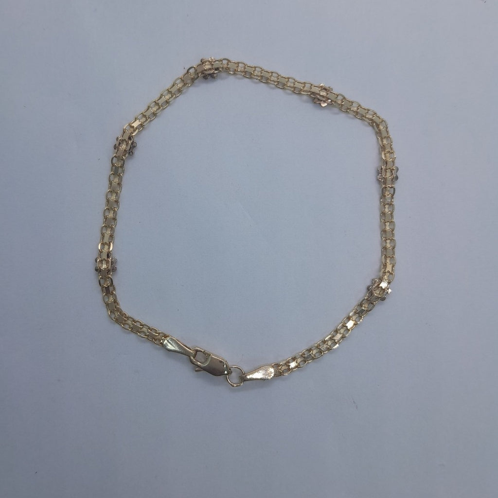 PULSERA ESPECIAL C FLORES 14K 18 CM 2.9 GR (NUEVO)