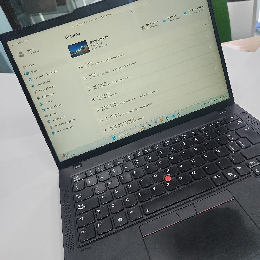 LAPTOP LENOVO THINKPAD T14 GEN 5 (2025) 512 GB SSD 16 GB RAM (SEMINUEVO)