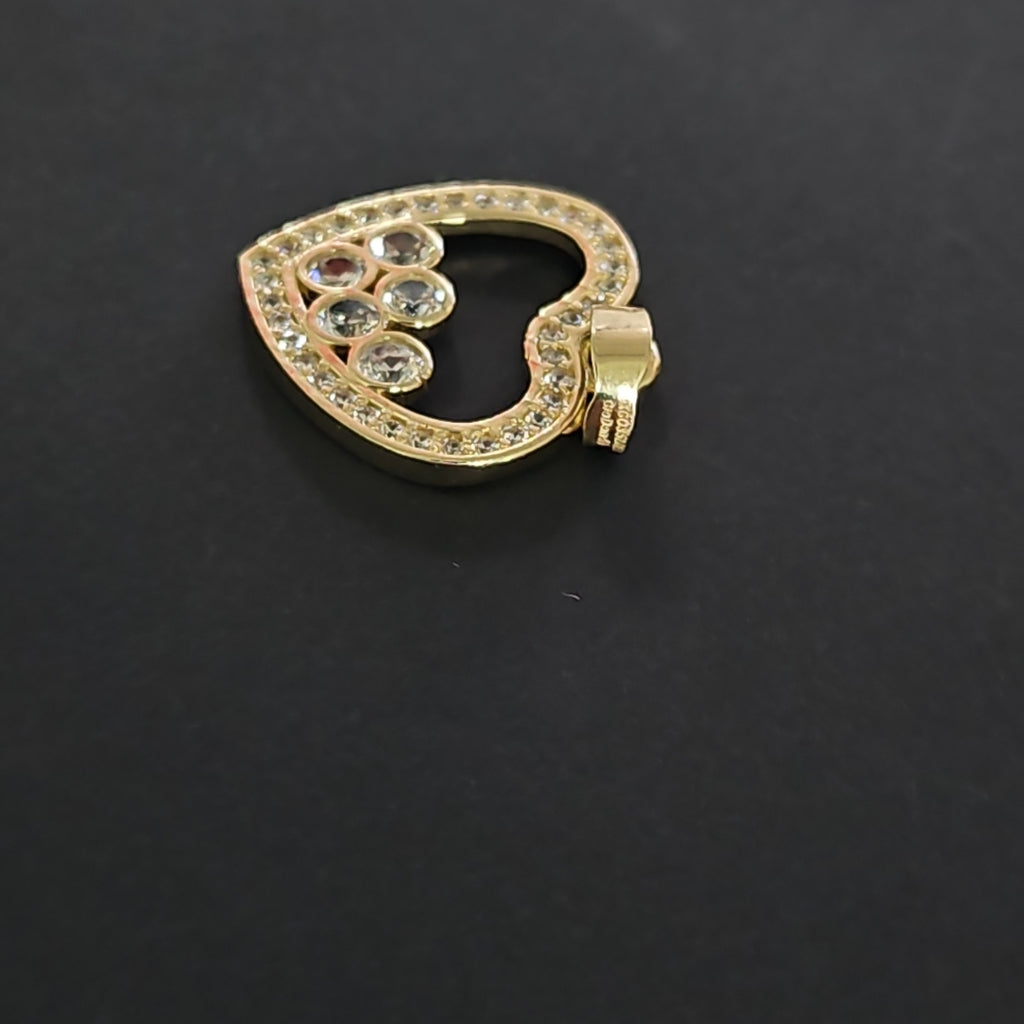 DIJE CORAZON CON CIRCONIAS 14K 1.6 GR (NUEVO)