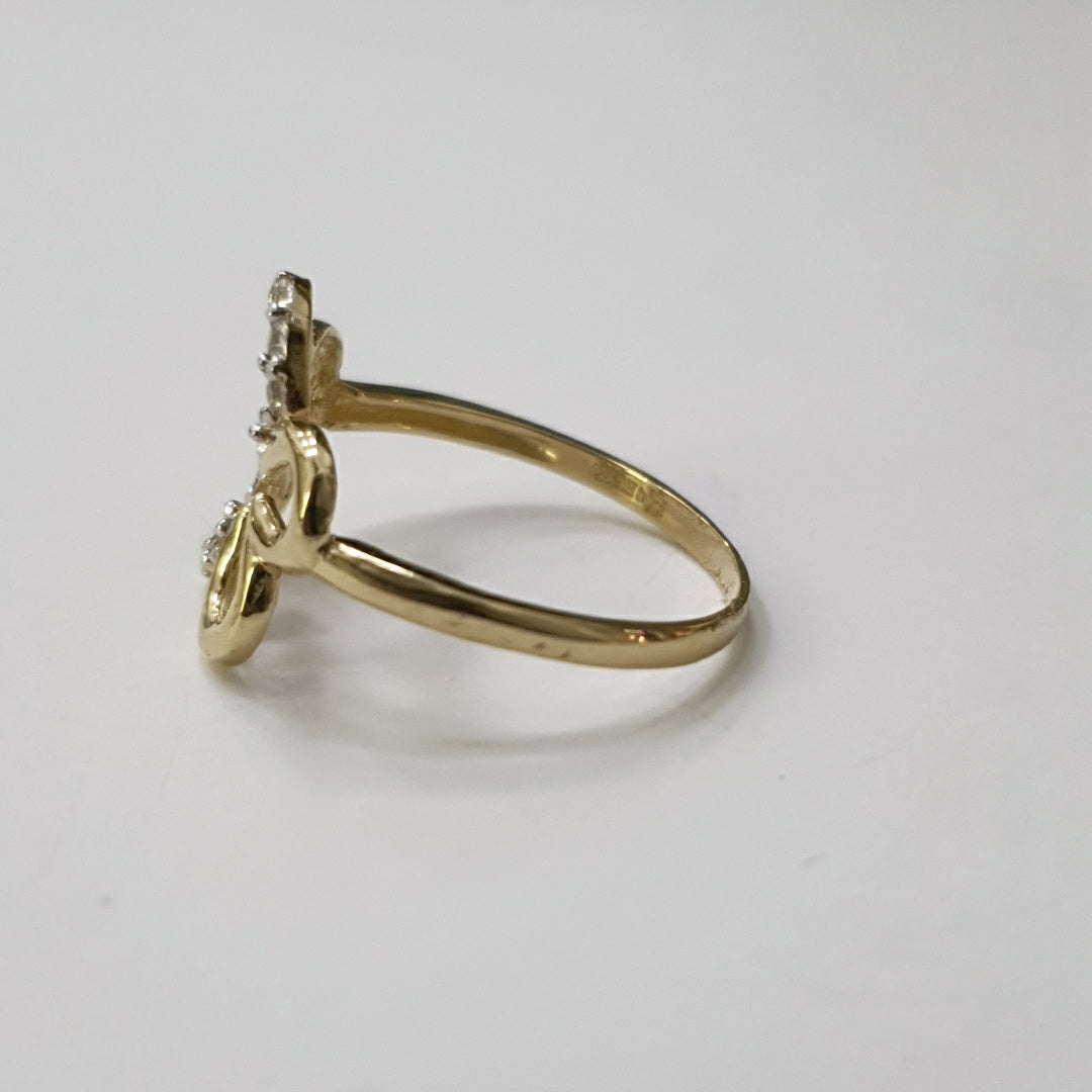 ANILLOS FIG FLOR CON CIRCONIAS 14K TALLA 7 1.4 GR (NUEVO)