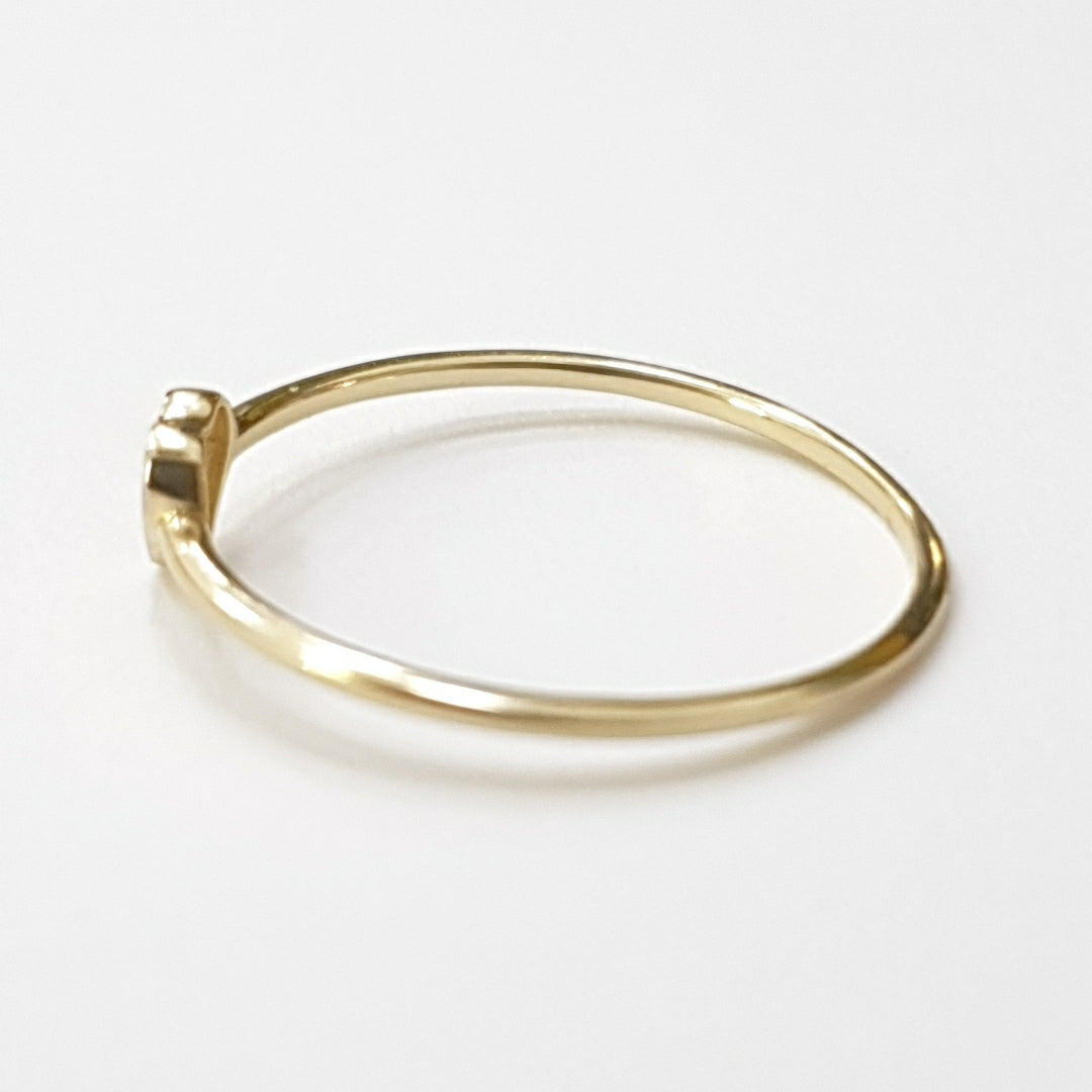 ANILLO ANILLITO CORAZON C CIRCONIA 14K 8 TALLA 0.9 GR (NUEVO)