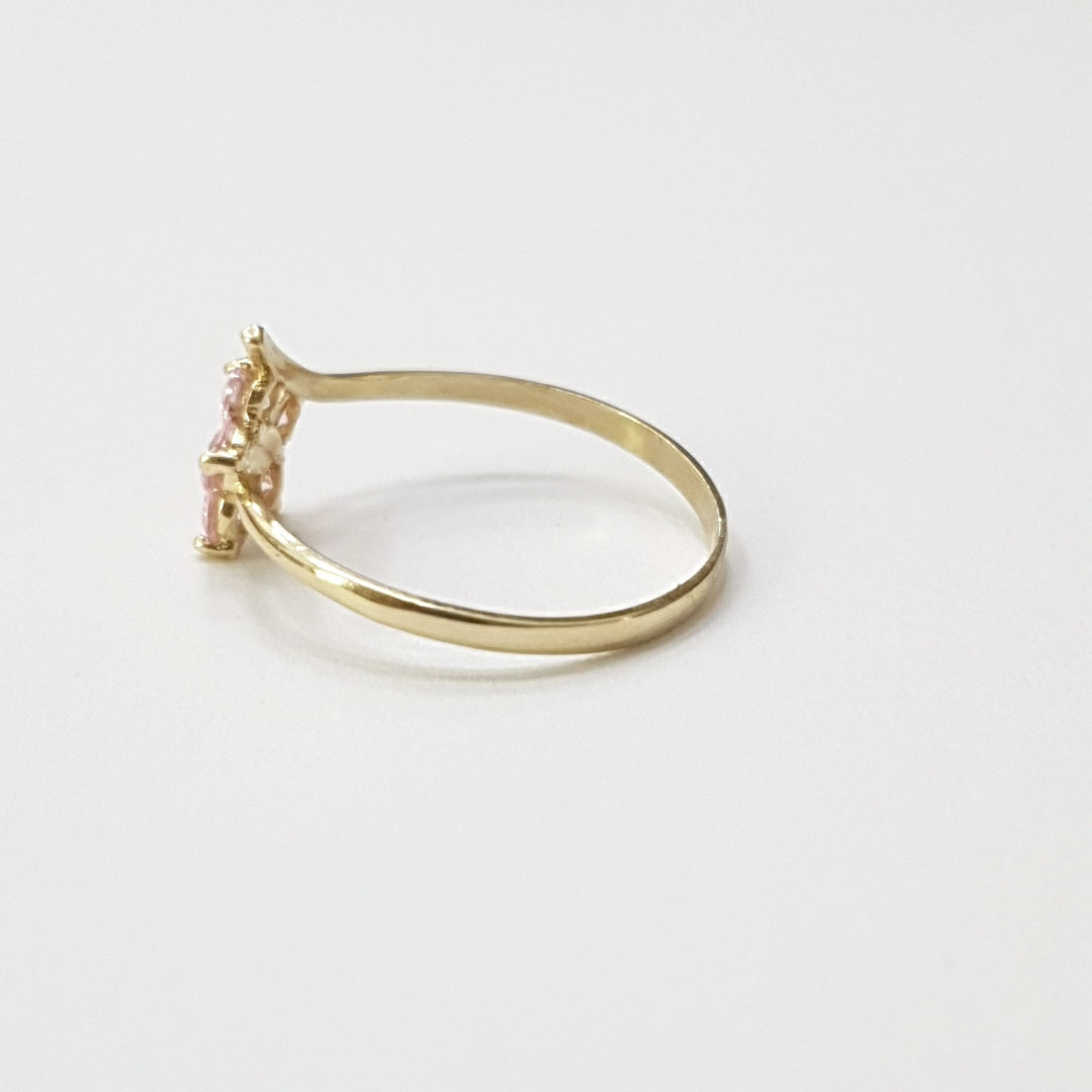 ANILLOS FIG FLOR PIEDRAS COL 14K TALLA 7 1 GR (NUEVO)