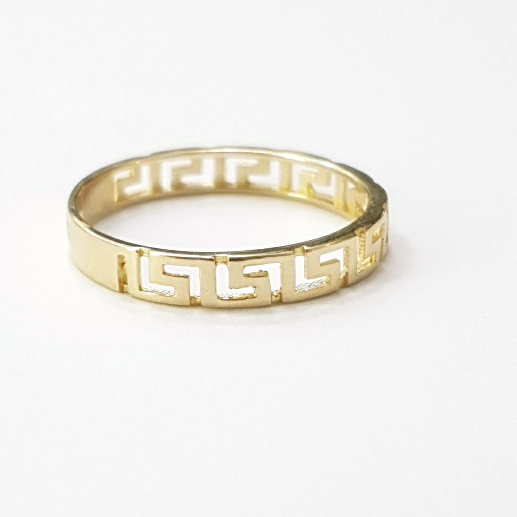 ANILLO ARGOLLA C GRECAS 14K 7 TALLA 1.5 GR (NUEVO)