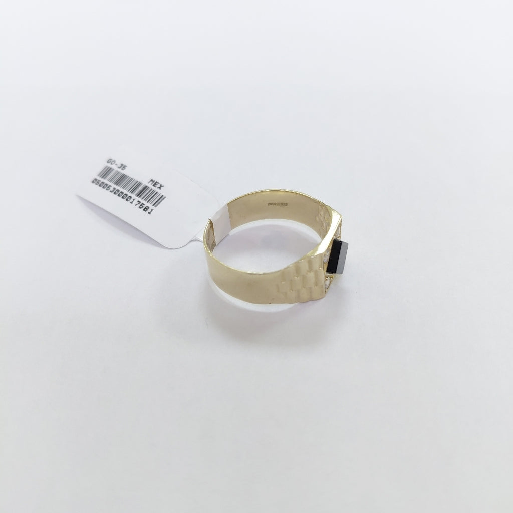 ANILLOS CON ONIX Y CIRCONIAS 14K TALLA 11.5 4.6 GR (NUEVO)