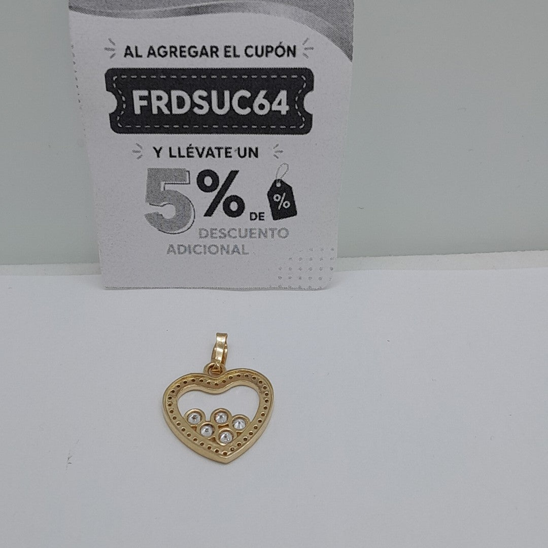 DIJE CORAZON CON CIRCONIAS 14K 1.7 GR (NUEVO)