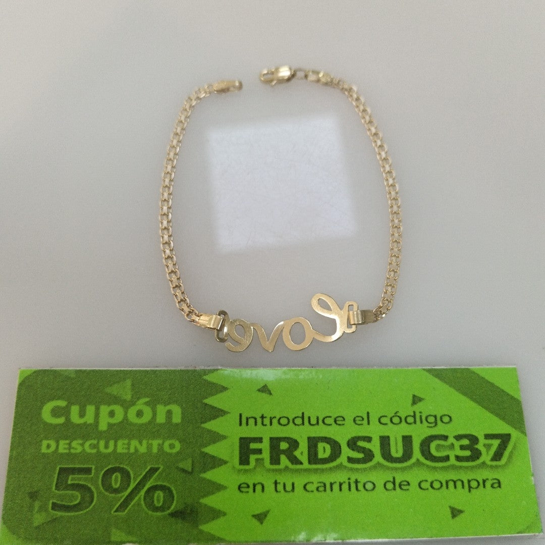 PULSERA ESCLAVA GRABADA LOVE 10K 18 CM 2.8 GR (NUEVO)