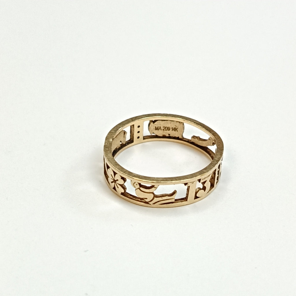 ARGOLLA DE LA SUERTE ORO 14 K 2.8 GRMS (SEMINUEVO)