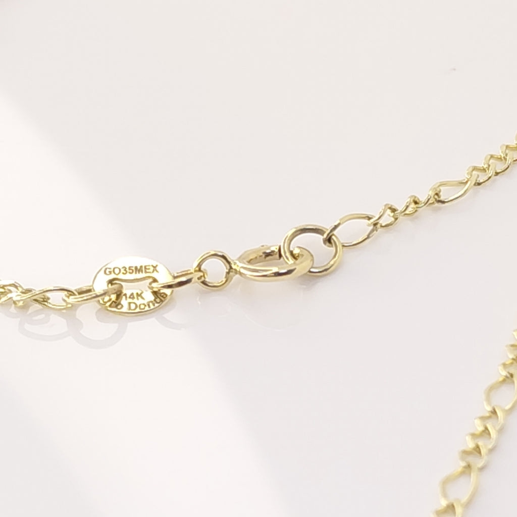 CADENA GARGANTILLA 3X1 CON ESFERAS COMBINADAS 14K 45 CM 3.1 GR (NUEVO)