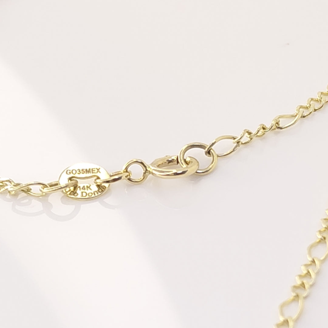 CADENA GARGANTILLA 3X1 CON ESFERAS COMBINADAS 14K 45 CM 3.1 GR (NUEVO)