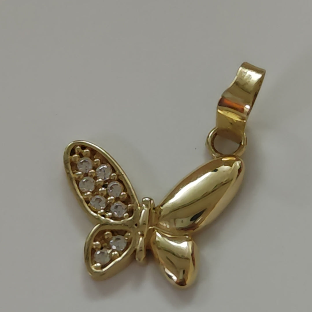 DIJE MARIPOSA CON CIRCONIAS 10K 1 GR (NUEVO)