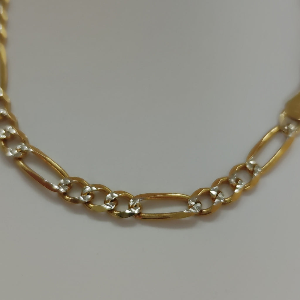 PULSERA 3X1 DIAMANTADA 14K 18 CM 4.4 GR (NUEVO)