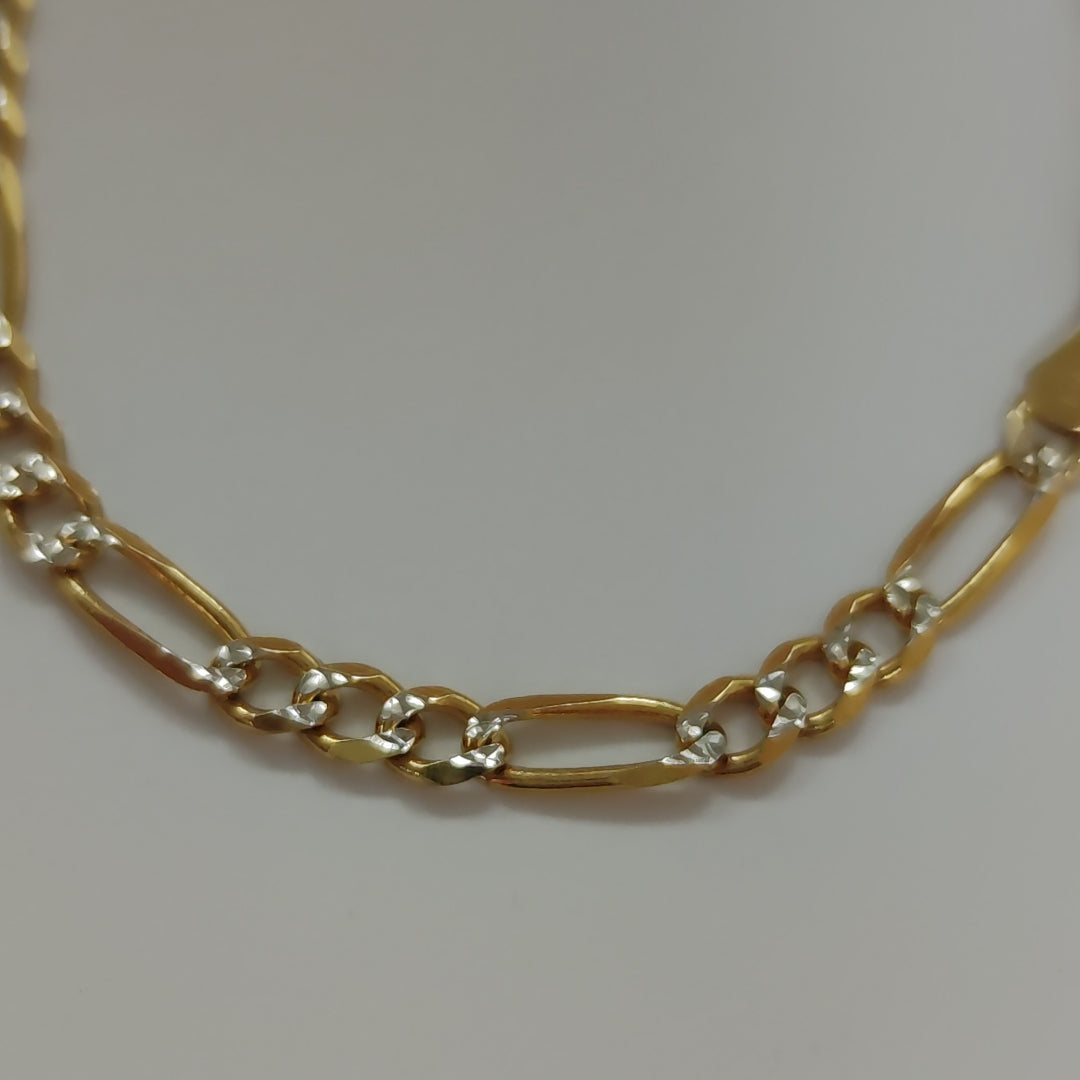 PULSERA 3X1 DIAMANTADA 14K 18 CM 4.4 GR (NUEVO)