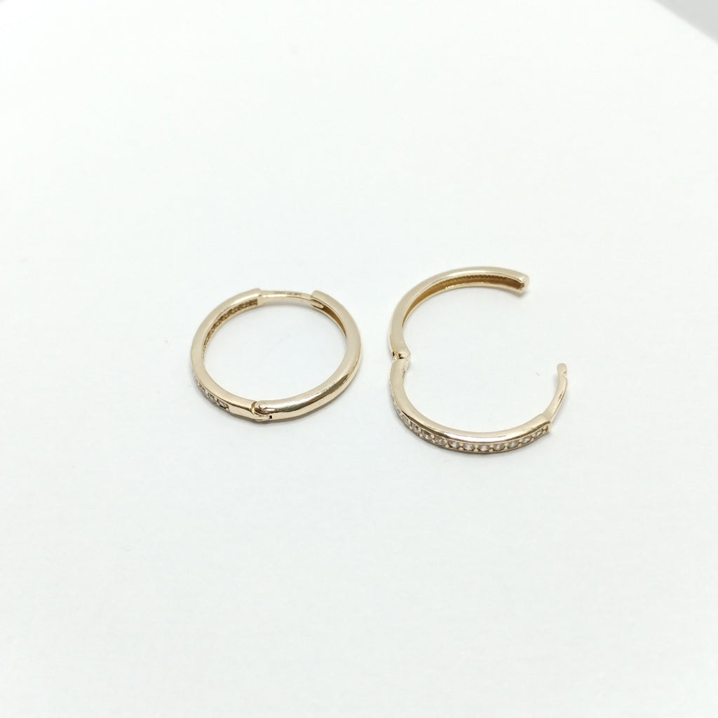ARETES ARRACADAS C CIRCONIAS 14K 2 GR (NUEVO)