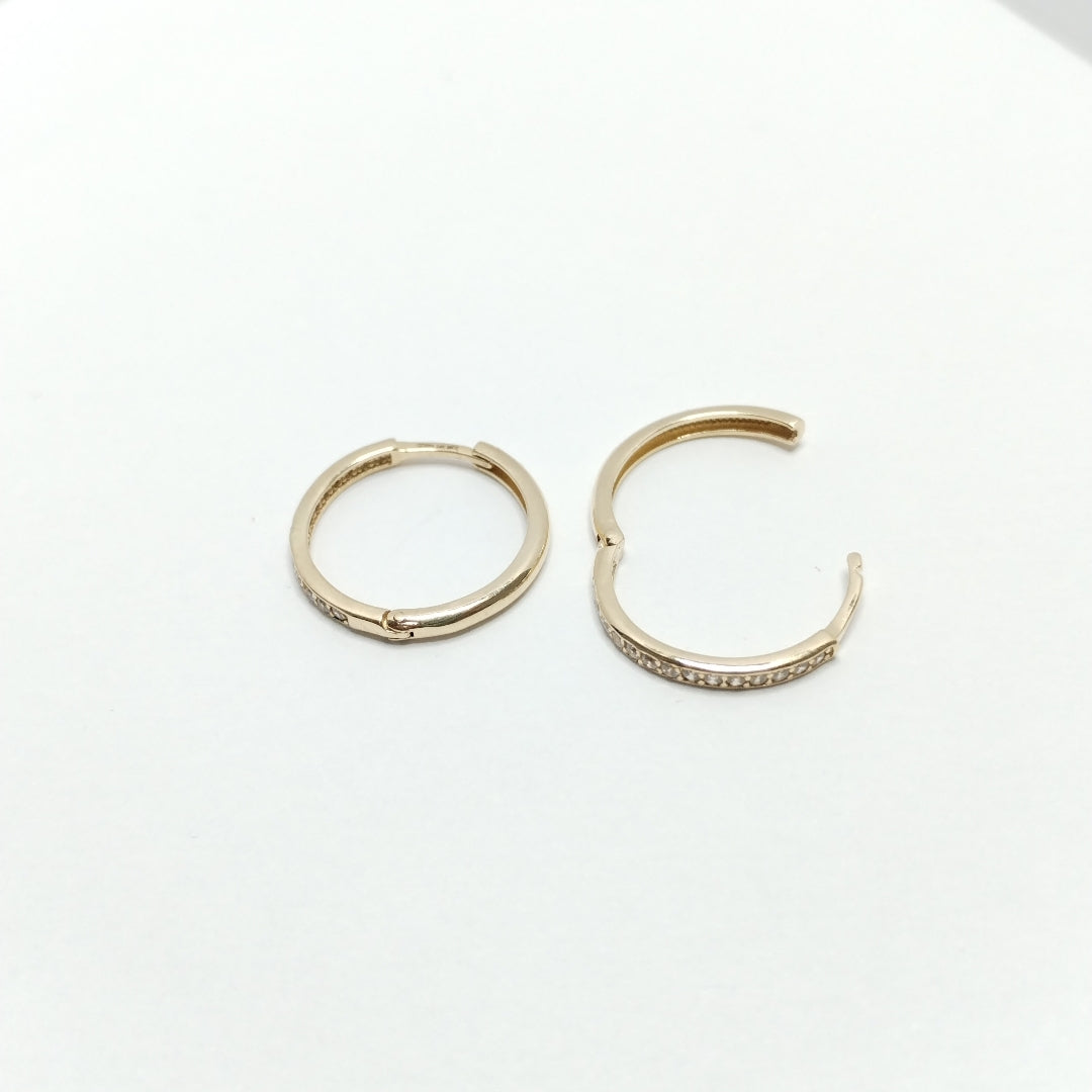 ARETES ARRACADAS C CIRCONIAS 14K 2 GR (NUEVO)