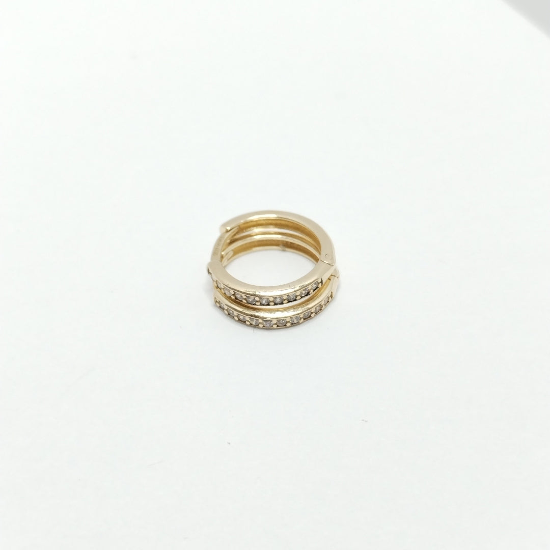 ARETES ARRACADA C CIRCONIAS 14K 1.5 GR (NUEVO)