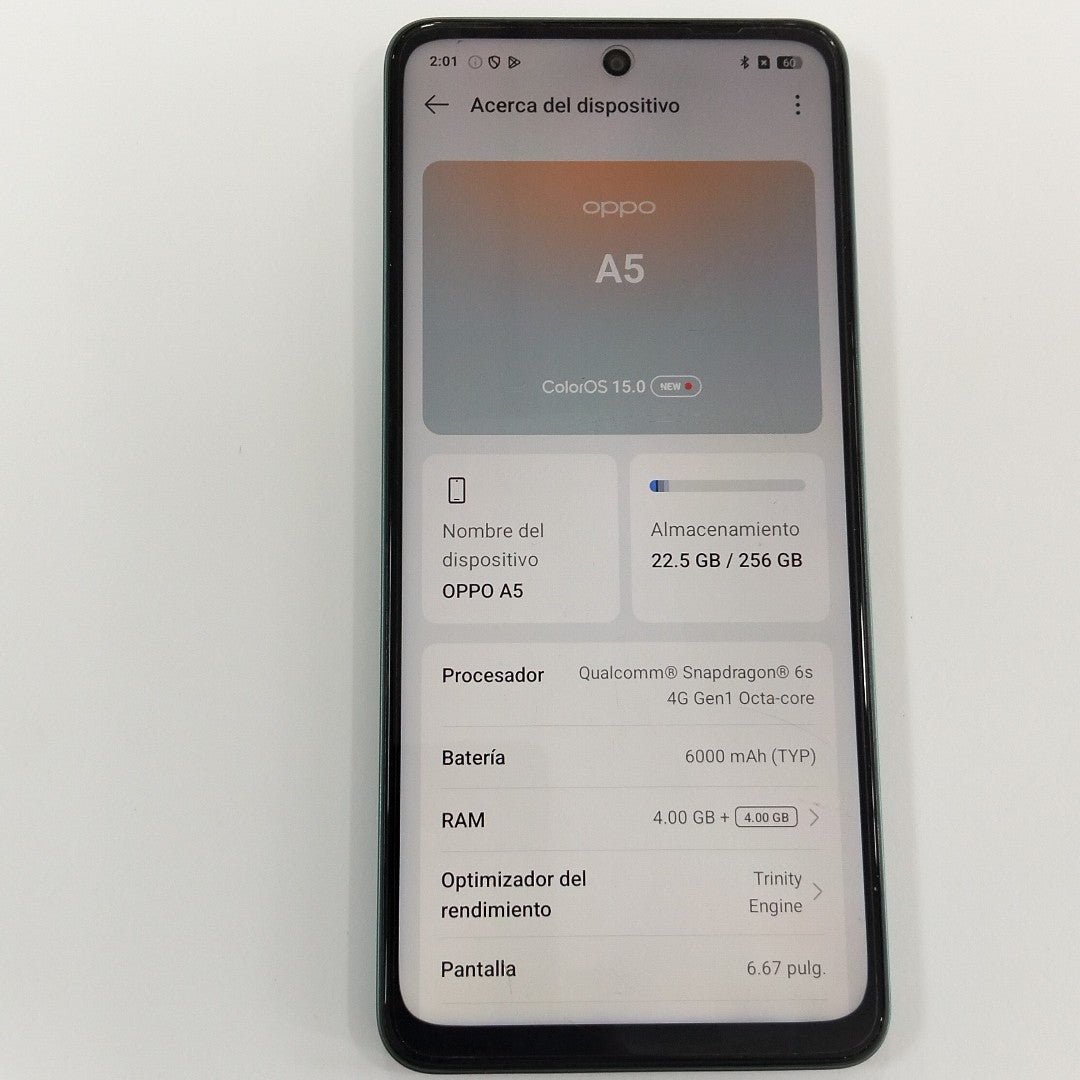 CELULAR OPPO A5 CPH2727 (2025) 256 GB 4 GB RAM (SEMINUEVO)