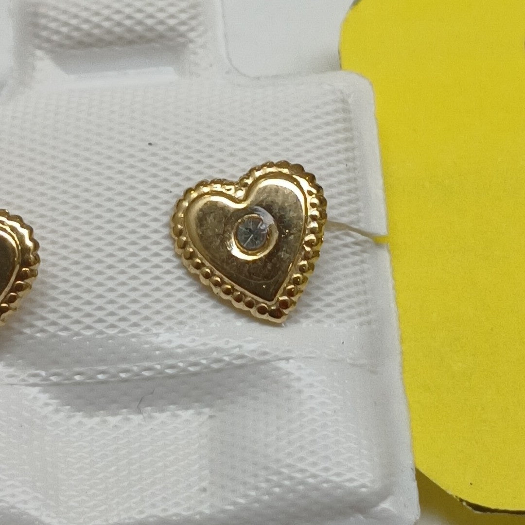 BROQUELES BROQUEL FIG CORAZON C CIRCONIA 14K 0.2614 GR (NUEVO)