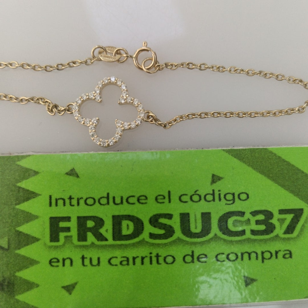 PULSERA TEJIDO ESPECIAL C CIRCONIAS 14K 18 CM 1.8 GR (NUEVO)