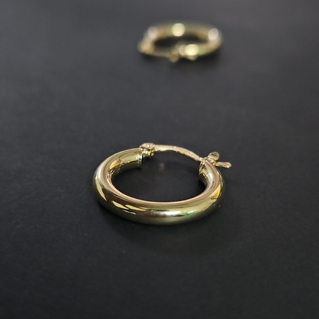 ARETES TEJIDO ARRACADAS LISAS 14K 1.6 GR (NUEVO)