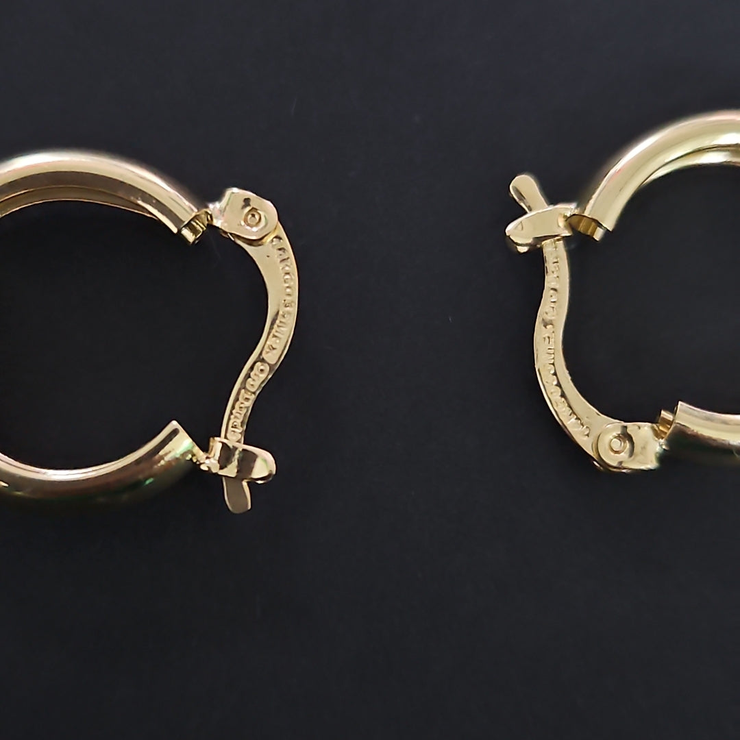 ARETES TEJIDO ARRACADAS LISAS 14K 2.2 GR (NUEVO)