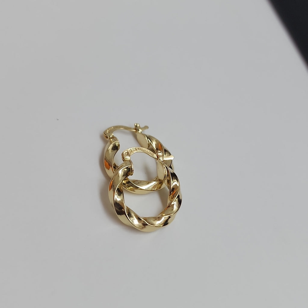 ARETES ARRACADA TORZAL 14K 2 GR (NUEVO)