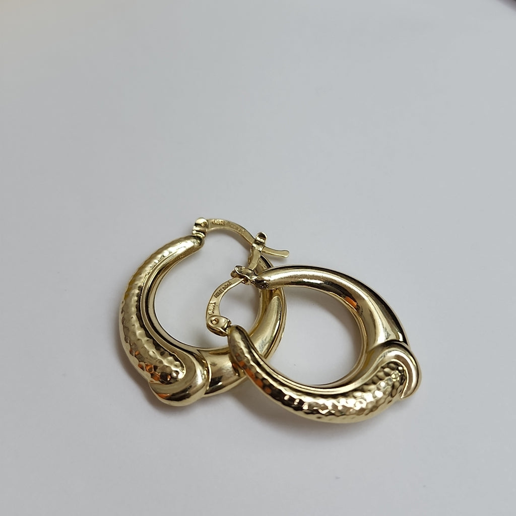 ARETES ARRACADAS ENTRELAZADAS 14K 2.6 GR (NUEVO)