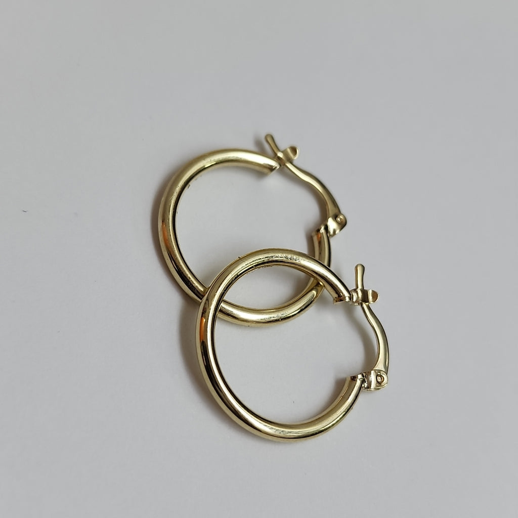 ARETES TEJIDO ARRACADAS LISAS 14K 1.2 GR (NUEVO)