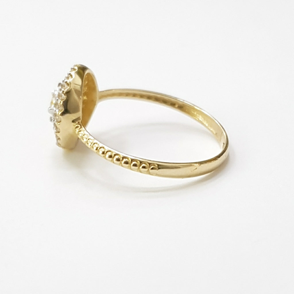 ANILLO ANILLITO C CIRCONIAS 14K 8 TALLA 1.8 GR (NUEVO)