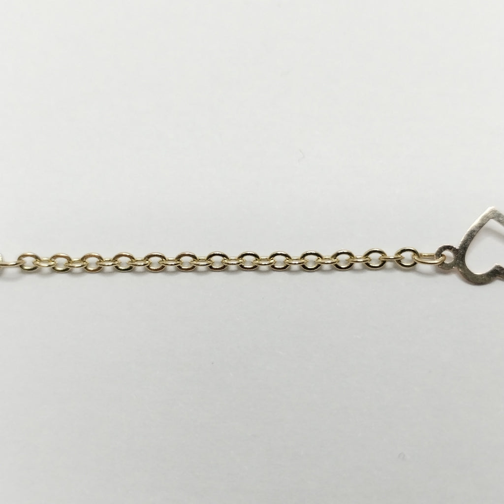 PULSERA ESPECIAL CON CORAZONES 14K 18 CM 1.2 GR (NUEVO)