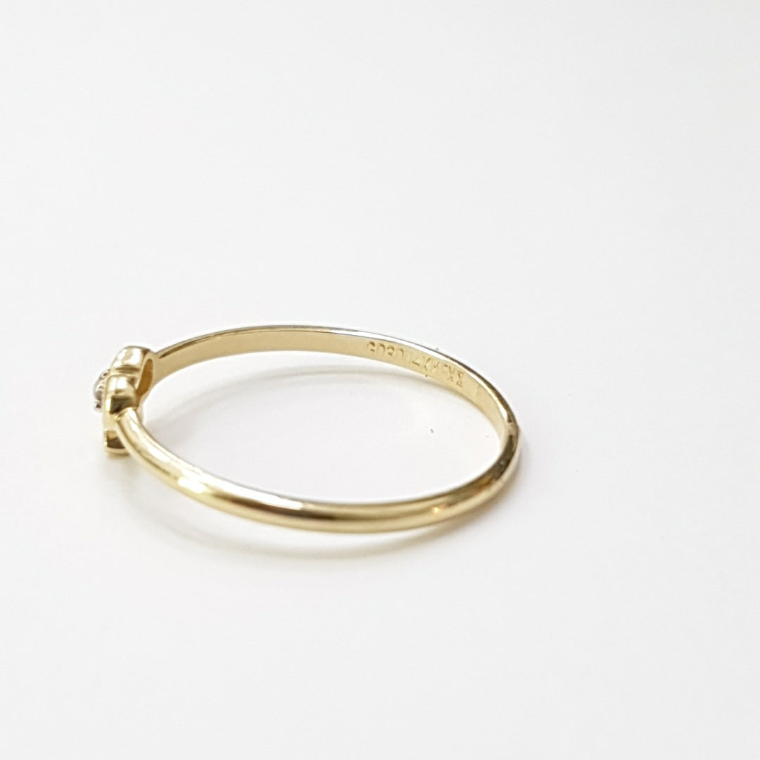 ANILLO ANILLITO FIG MOÑO C CIRCONIAS 14K 7 TALLA 1 GR (NUEVO)