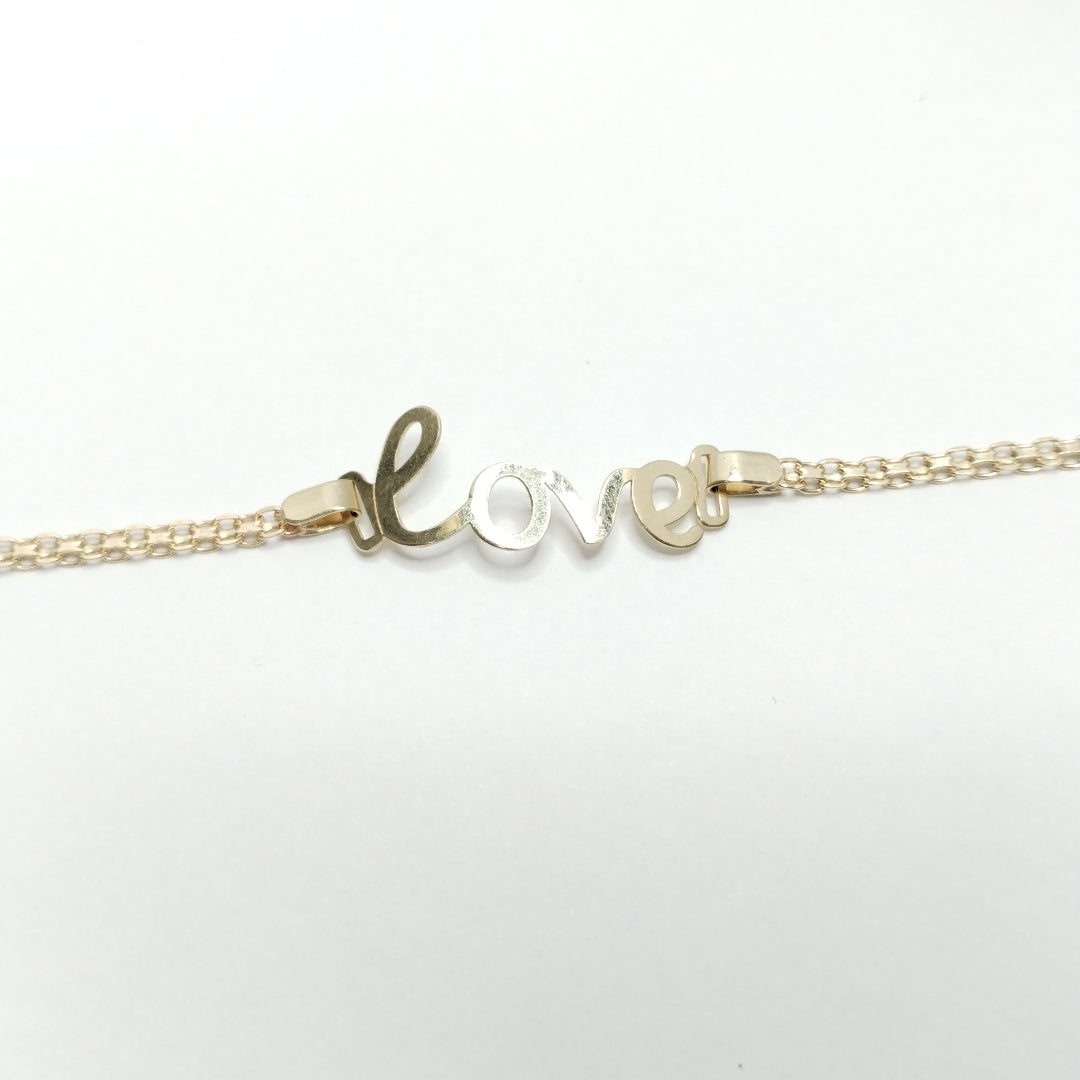 PULSERA ESCLAVA GRABADA LOVE 10K 18 CM 2.7 GR (NUEVO)