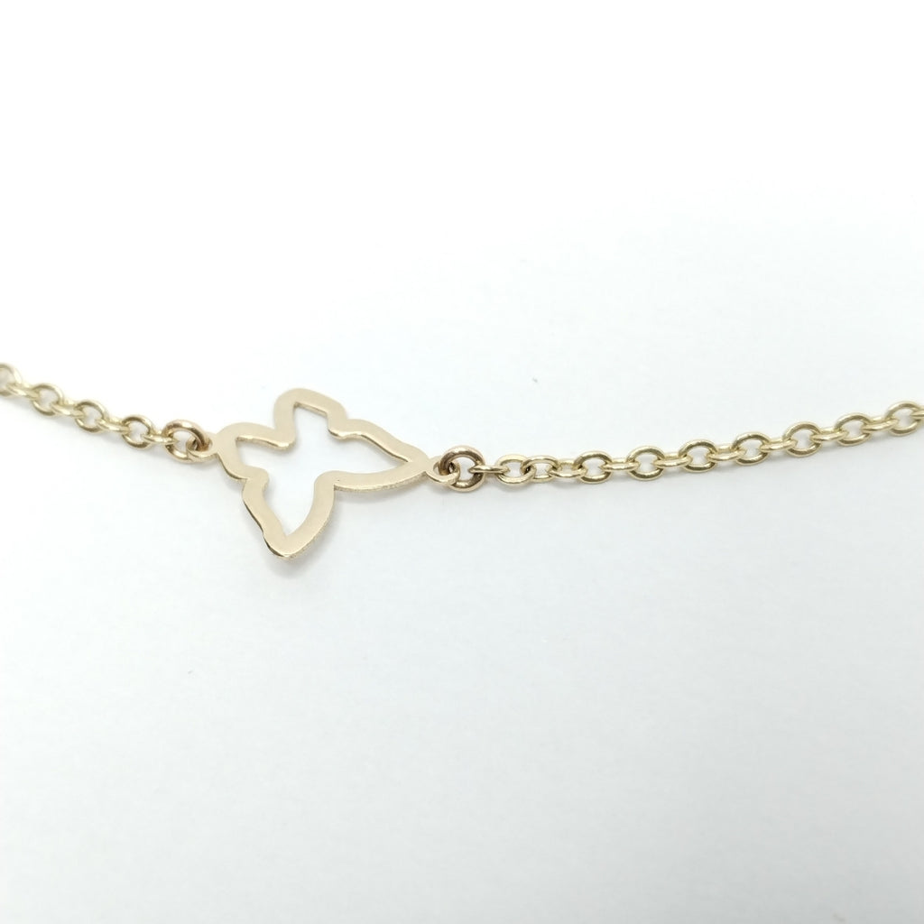 PULSERA ESPECIAL C MARIPOSAS 14K 18 CM 1.7 GR (NUEVO)