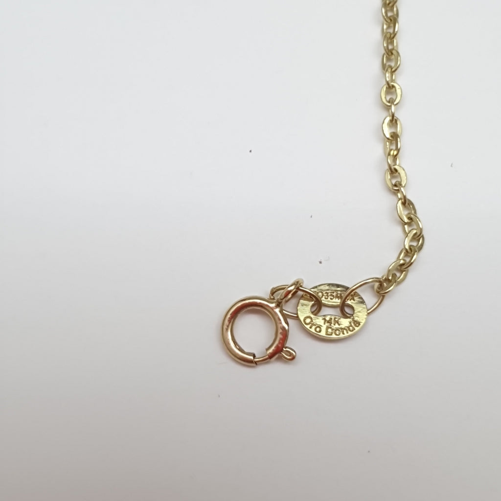PULSERA ESP CON FIG CORAZONES 14K 18 CM 1.8 GR (NUEVO)