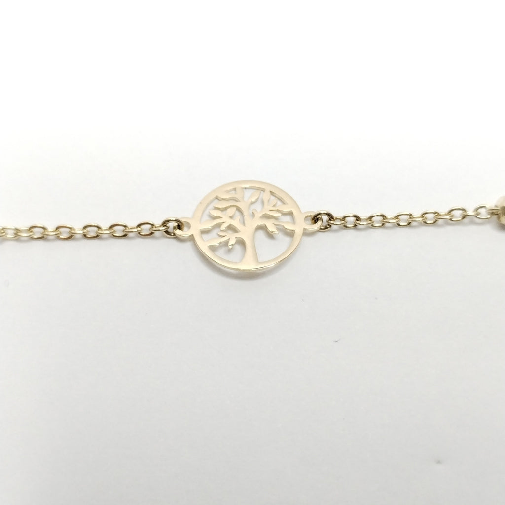 PULSERA TEJIDO ESPECIAL ARBOL 14K 18 CM 1.7 GR (NUEVO)